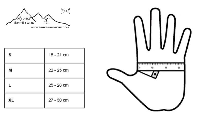 Size chart Kinco gloves 900 MAX black