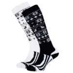 Falcon happy ski socks ladies 2 pack black and white