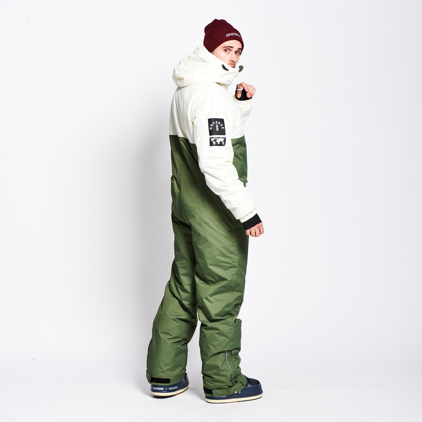 One Piece skisuit Oneskee olive white