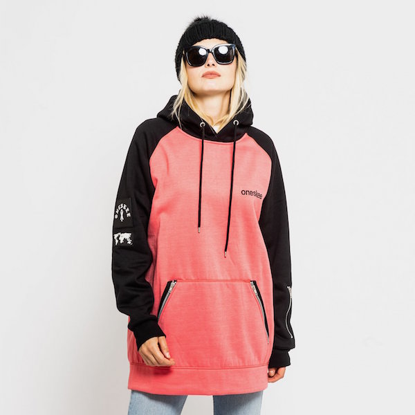 Oneskee waterproof winter sports hoodie pink black