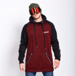 Oneskee waterdichte wintersport hoodie burgundy black