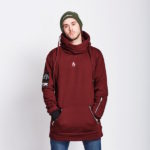Oneskee waterdichte wintersport hoodie burgundy