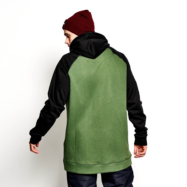 Oneskee waterdichte wintersport hoodie groen zwart