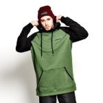 Oneskee waterdichte wintersport hoodie groen zwart