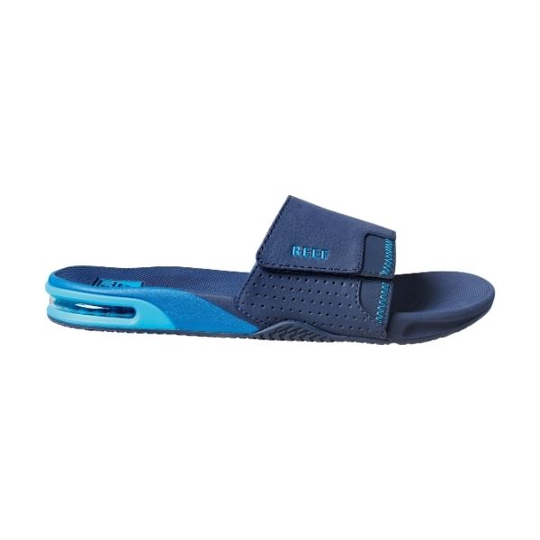 Reef Fanning Slide Ocean Heren Slipper Blue met flesopener