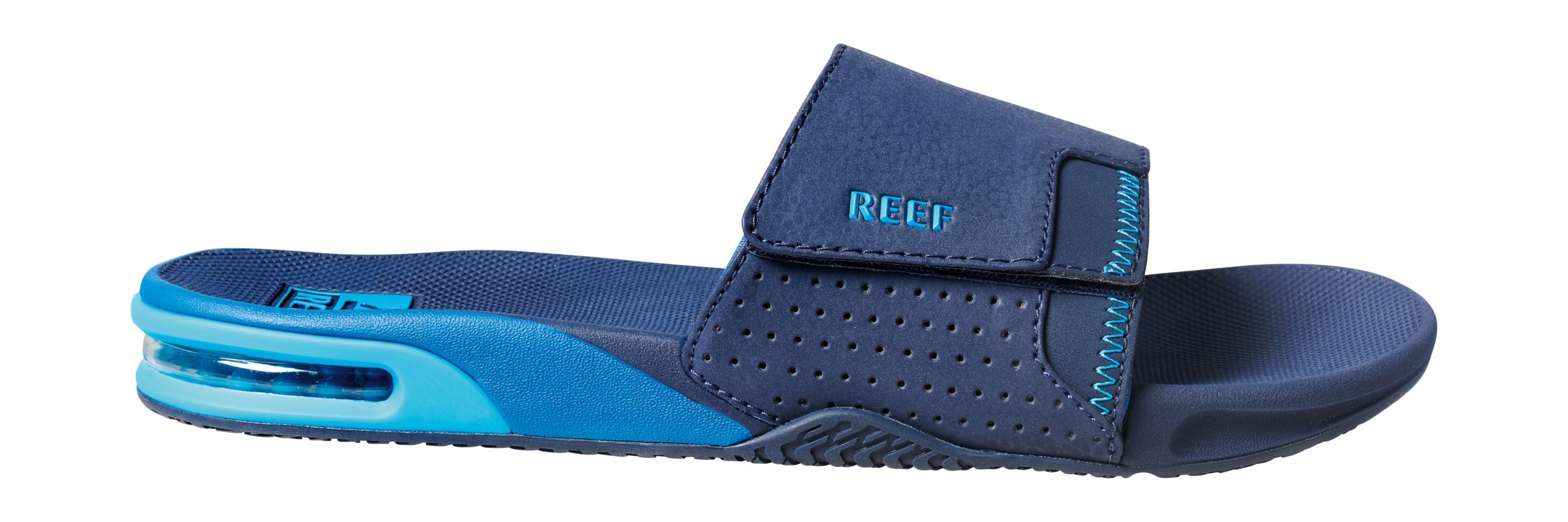 Reef Fanning Slide Ocean Heren Slipper Blue met flesopener