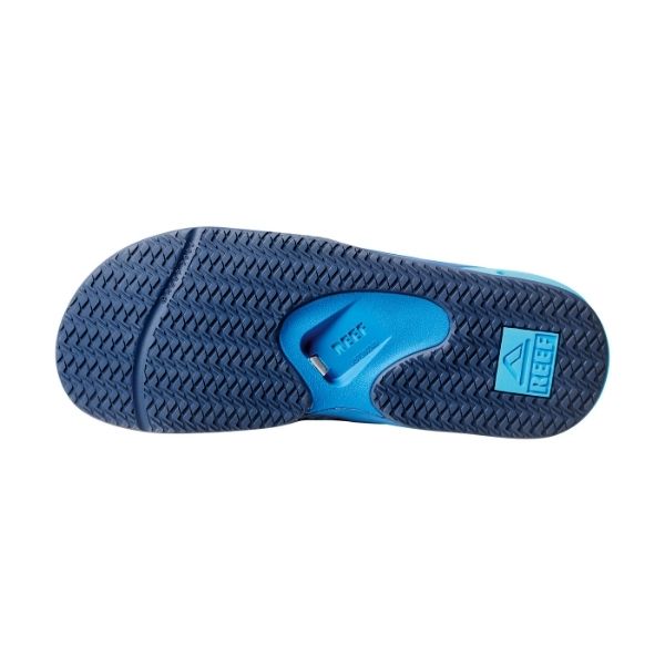 Reef Fanning Slide Ocean Heren Slipper Blue met flesopener