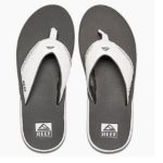 Reef Leather Fanning Heren Slippers Grey White met flesopener